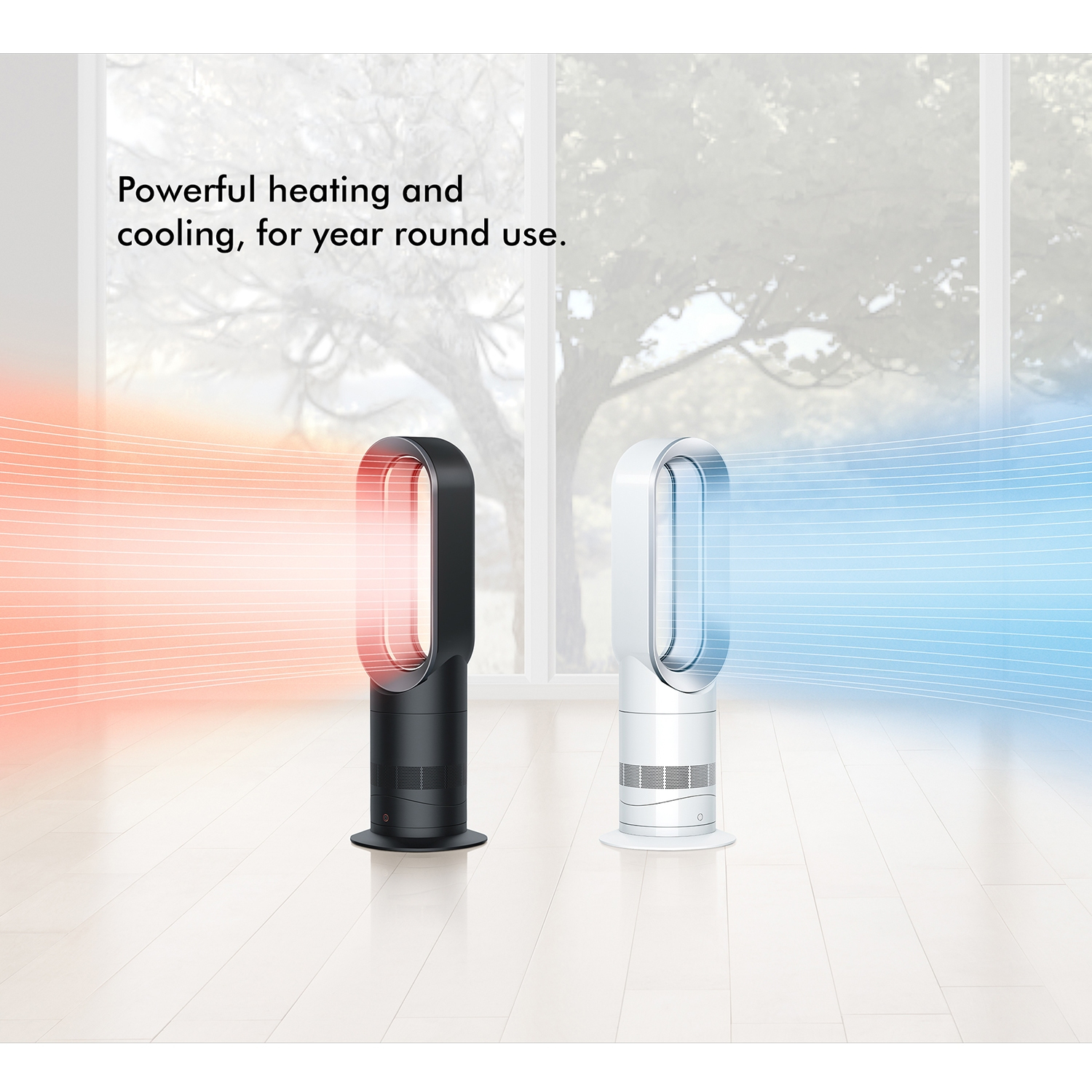 Dyson AM09 Hot and Cold Fan Heater - White and Nickel - 9