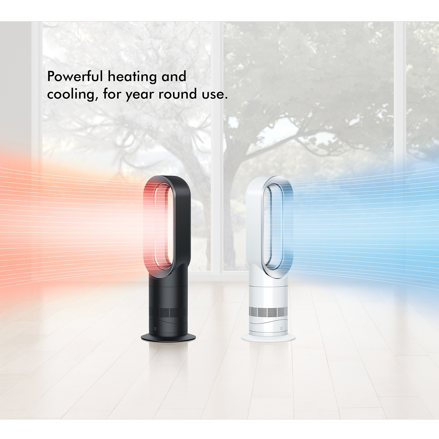 Dyson AM09 Hot and Cold Fan Heater - White and Nickel - Wilson 