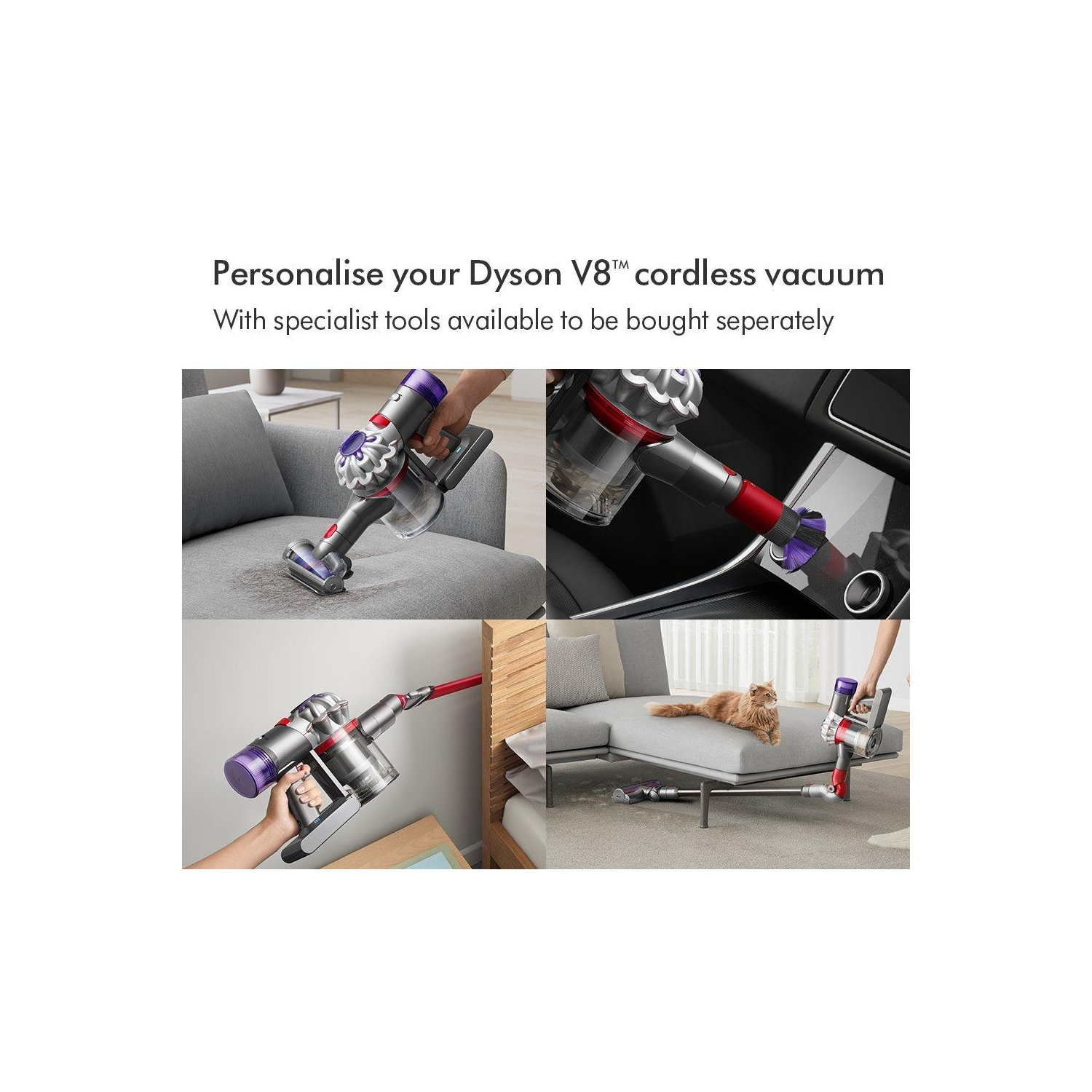 Dyson V8-2023 New Cordless Stick Vacuum Cleaner - 40 Minutes Run Time - Silver - 10